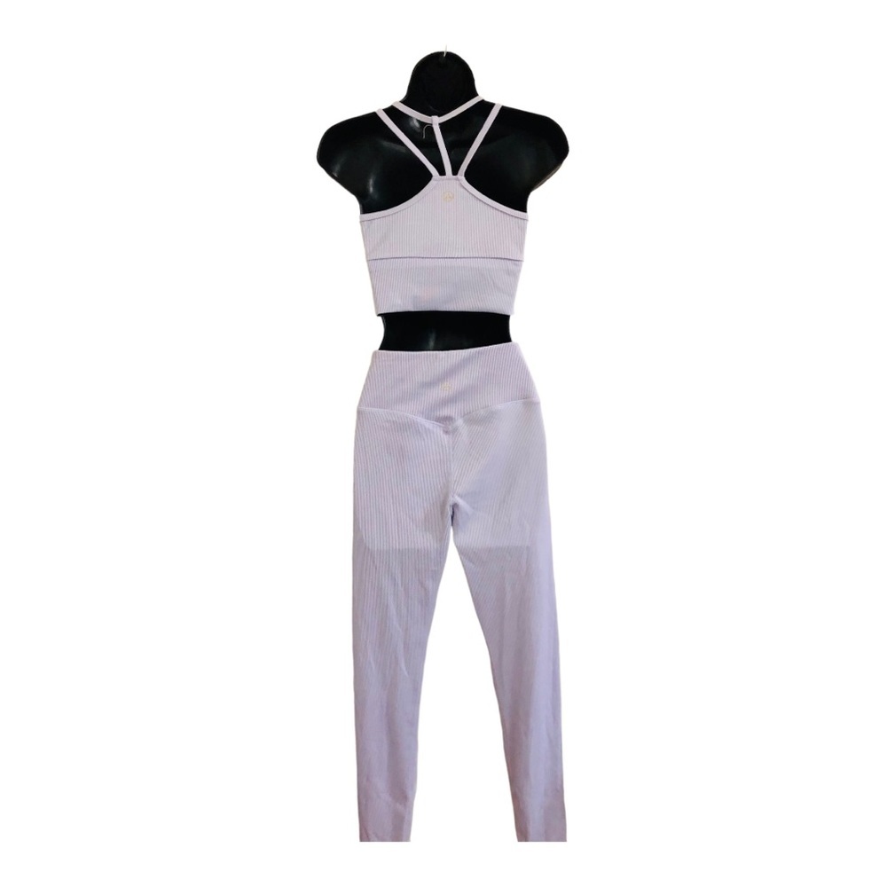 3piece periwinkle crop jacket racerback sports bra leggings‎ active set size S - Picture 15 of 16